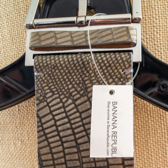 Brown Leather Belt with snake pattern NWT | Banana Republic main image 5